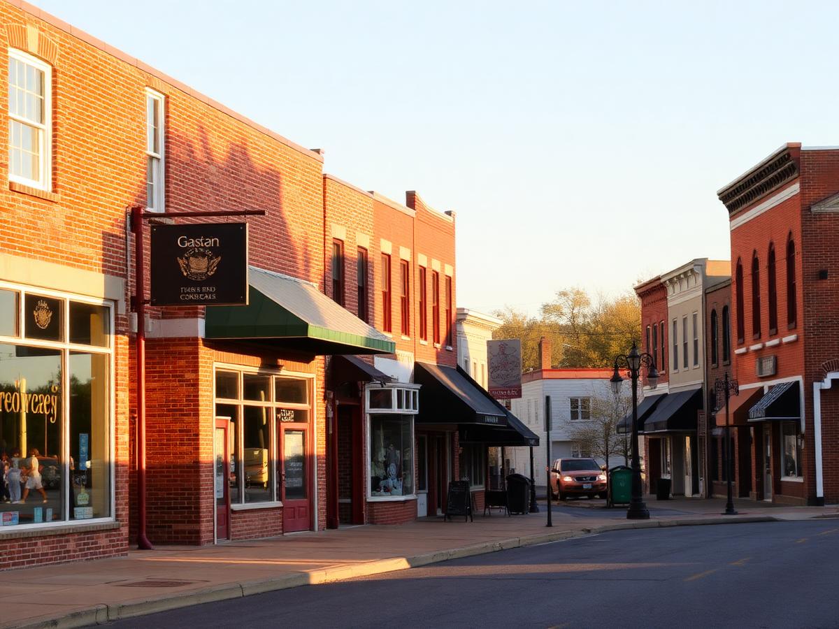 Brick storefronts on a small-town Central Pennsylvania main street
